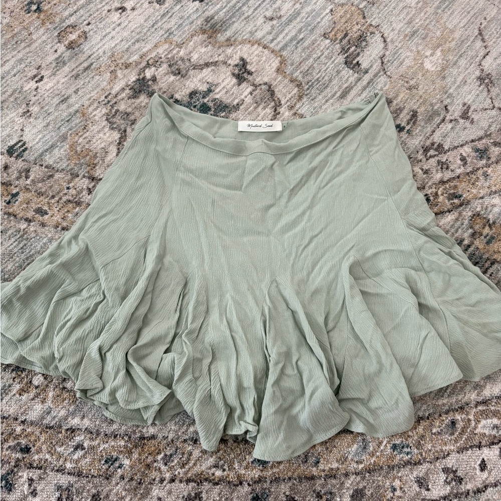 Mustard Seed Light Green Skater Skort